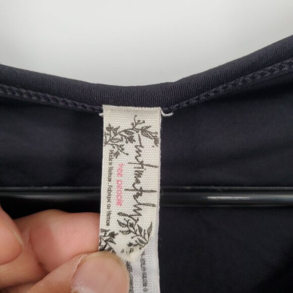 Free People Long Sleeve V Neck Bodysuit Women Size Small Petite Black - Picture 4 of 11